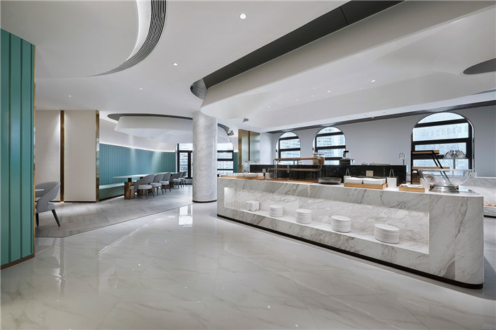 自助餐臺設(shè)計(jì)-以山與海為主題的酒店大堂公區(qū)&餐廳改造設(shè)計(jì)方案