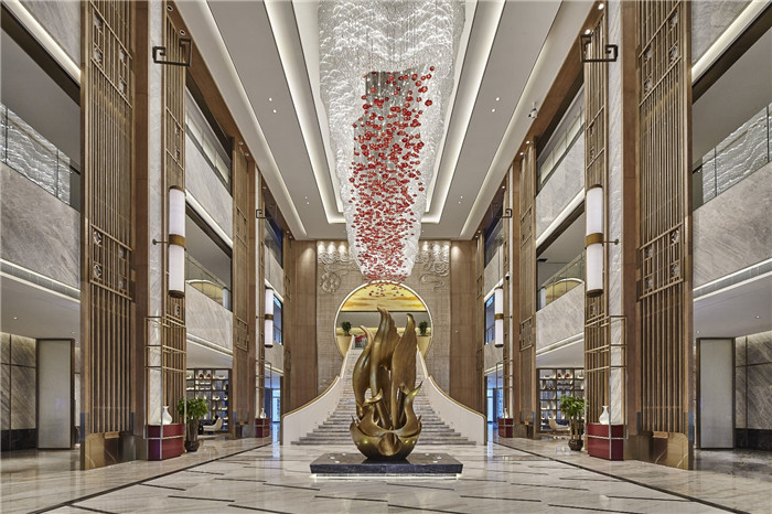 酒店大廳設(shè)計(jì)-遵義格蘭云天中式特色五星級酒店設(shè)計(jì)案例賞析 